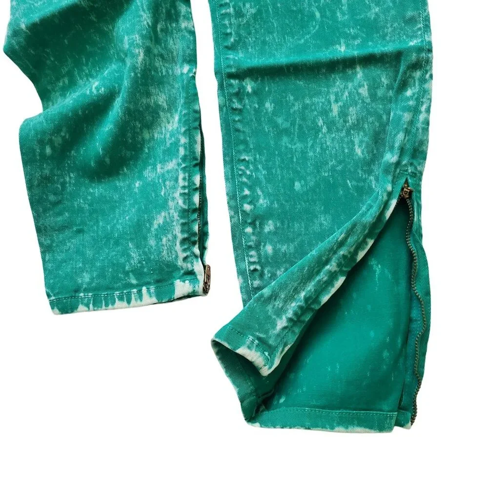 Goldsign Glam boyfriend ankle Bleached Green 5 pockets‎ denim Jeans Size 27 NWOT